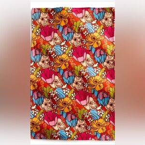 Vera Bradley Floral Blanket - Red, Pink, Blue, Green